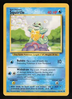 Pokemon Base Set #63/102 Squirtle Card TCCCX - Image 1
