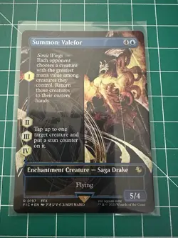 Summon: Valefor (Borderless Foil) Commander: Final Fantasy - Magic MTG NM R 0197 - Image 1
