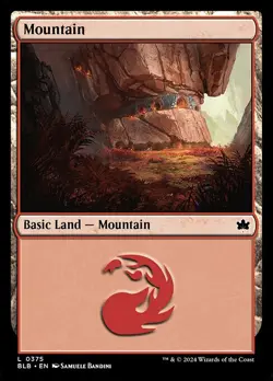 4x Bloomburrow Mountain Land, MTG Lands, Magic Mountain, 4 Pack, 375 - Image 1
