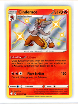 2021 Pokemon SWSH Shining Fates Cinderace Shiny Vault #SV017/SV122 NM - Image 1