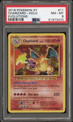 Pokemon 2016 Charizard Pokemon XY Evolutions Holo #11/108 PSA 8 - Image 1
