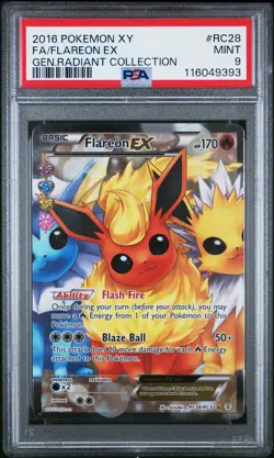 2016 POKEMON XY GENERATIONS RADIANT COLL #RC28 FULL ART/FLAREON EX PSA 9 - Image 1