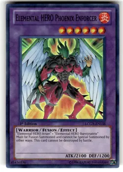 Yu-Gi-Oh! Elemental Hero Phoenix Enforcer LCGX-EN138 Super Rare 1st Edition NM - Image 1