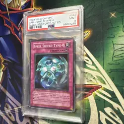 Yugioh! Spell Shield Type-8 MFC-043 Super Rare 1st Edition PSA Graded MINT 9 #2 - Image 1
