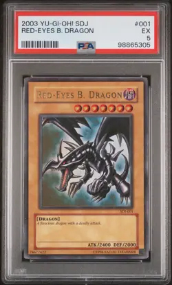 Red-Eyes Black Dragon SDJ-001 Graded PSA 5 Excellent Yu-Gi-Oh! TCG - Image 1