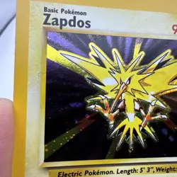 Pokemon TCG Zapdos Holo Rare Card 15/62 MP Fossil Unlimited 1999 NMT - Image 3