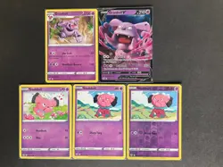 Granbull V+Granbull Rare+Snubbull (x3/1RevHOLO) 5-card mixed Pokemon lot - PWE - Image 1