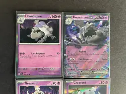 Houndstone EX+Houndstone HOLO+Greavard (x2/1HOLO) 4-card Pokemon lot- PWE - Image 3