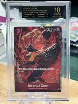 One Piece Card Game Zoro OP01-025 Alpha Wave 1 Par Alt Art BGS Black Label 10 - Image 1