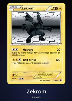 ⚡Zekrom BW005 Black & White Holo Pokemon Card 2011 Promo LP/NM - Image 1