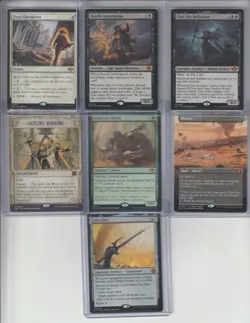 MTG Outlaws of Thunder Junction Mythic card lot / Desert Land / Leyline Binding - Image 1