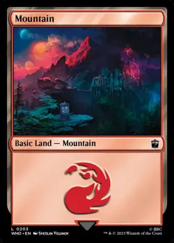 4x Doctor Who Mountain Land, MTG, Doctor Who Lands, Magic Mountain, 4 Pack, 203 - Image 1