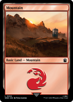 4x Doctor Who Mountain Land, MTG, Doctor Who Lands, Magic Mountain, 4 Pack, 202 - Image 1