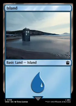 4x Doctor Who Island Land, MTG, Doctor Who Lands, Magic Island, 4 Pack, 198 - Image 1