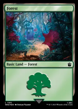 4x Doctor Who Forest Land, MTG, Doctor Who Lands, Magic Forest, 4 Pack, 205 - Image 1
