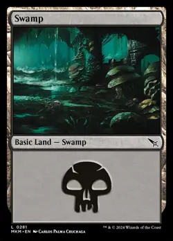 4x Murders at Karlov Manor Swamp Land, MTG Lands, Magic Swamp, 4 Pack, 281 - Image 1