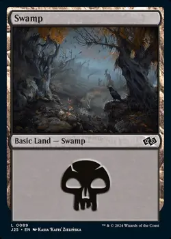 4x Foundations Jumpstart Swamp Land, MTG Lands, Magic Swamp, 4 Pack, 89 - Image 1