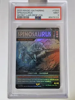 MTG PSA 9 Spinosaurus R 1393 (Rainbow Foil) Jurassic World Secret Lair Drop - Image 1