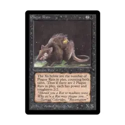 WOTC MtG Beta Plague Rats (C) EX - Image 1