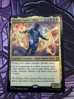 Cosmic spider-Man Foil Pre-Release Promo Magic The gathering - Image 1