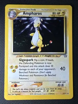 ✨ Ampharos 1/111 Neo Genesis Holo Vintage Pokemon Card Nm/vlp✨ - Image 1