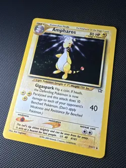 ✨ Ampharos 1/111 Neo Genesis Holo Vintage Pokemon Card Nm/vlp✨ - Image 2