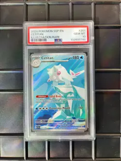Pokemon TCG Cetitan Holo Card 201/191 Surging Sparks Illustration, Rare, PSA 10 - Image 1