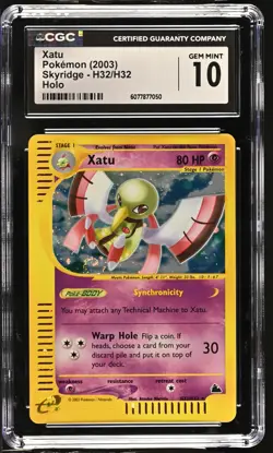 CGC 10 GEM MINT Xatu 2003 Skyridge H32/H32 Holo SWIRL Pokemon Card - Image 1