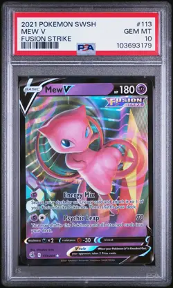 2021 POKEMON SWORD & SHIELD FUSION STRIKE #113 MEW V PSA 10 - Image 1
