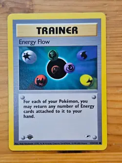 Pokemon TCG Energy Flow 122/132 1st Edition Gym Heroes LP WOTC. - Image 1