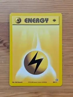 Pokemon Lightning Energy 1st Edition 109/111 Neo Genesis LP WOTC. - Image 1