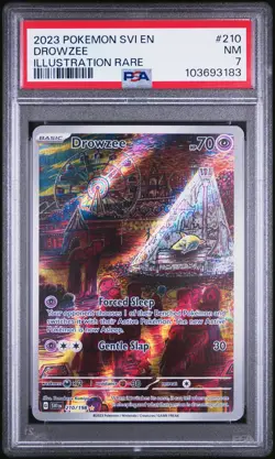 2023 POKEMON SVI EN-SCARLET & VIOLET ILLUSTRATION RARE #210 DROWZEE PSA 7 - Image 1