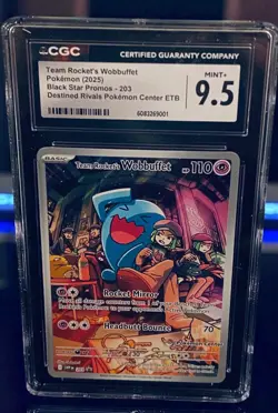 Pokemon Team Rockets Wobbuffet #203 Black Star Promo Pokemon Center Stamped 🔥 - Image 1