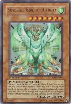Yugioh - Simorgh, Bird of Divinity (Ultra Rare) (1st Edition) - SD8-EN001 P - Image 1