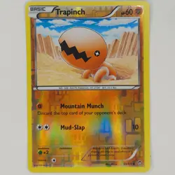POKEMON- TRAPINCH 53/111- COMMON REVERSE HOLO CARD- XY FURIOUS FISTS - Image 1