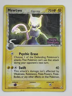 Pokemon Mewtwo Delta Species 24/110 LP Reverse Holo Holon Phantoms Stamped Card - Image 1