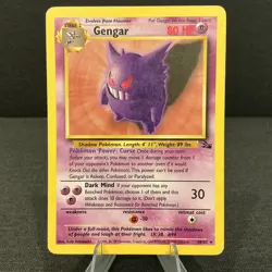 Gengar 20/62 Fossil Rare Non-Holo Vintage Pokemon TCG Card - Image 1