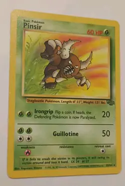 1995 Pokemon TCG Pinsir Jungle set 25/64 Non Holo Rare Vintage Card WOTC HP - Image 1