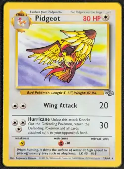 Pidgeot 1999 Vintage WotC Regular Rare Jungle Pokemon Card 24/64 (LP) - Image 1