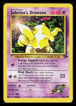Sabrina's Drowzee 95/132 Common Gym Challenge Unlimited Pokemon Card - Image 1