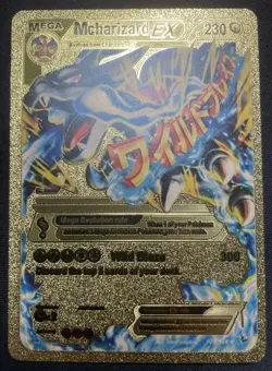 Mega M Charizard EX Gold Foil Fan Art Pokemon Card 108/106 230HP Mcharizard - Image 1