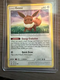 Pokemon TCG Eevee Card 101/149 SM Base Set, Regular NM-Mint Condition - Image 1