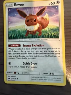 Pokemon TCG Eevee Card 101/149 SM Base Set, Regular NM-Mint Condition - Image 2