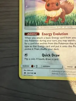 Pokemon TCG Eevee Card 101/149 SM Base Set, Regular NM-Mint Condition - Image 5