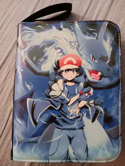 4 Pocket Trading Card Binder Pokemon Ash Charizard Mega Charizard TCG CCG - Image 1