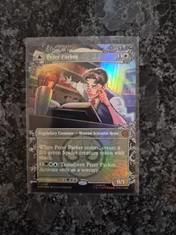 NM Borderless Foil Peter Parker MTG Marvel's Spider-Man Magic 208 - Image 1