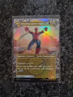 NM Borderless Foil Peter Parker MTG Marvel's Spider-Man Magic 208 - Image 2
