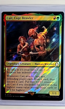 2024 MTG Magic The Gathering PIP Fallout Surge Foil #624 Cait Cage Brawler - Image 1