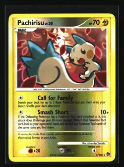 Pokemon PACHIRISU 5/106 Reverse Holo (2008 Great Encounters) LP/Light Play - Image 1