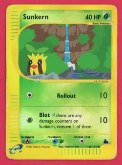 Sunkern Skyridge 106/144 Pokemon TCG Common Reverse Holo - HP - Image 1